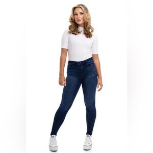1822 Denim Classic Dark Blue Fitted Stretchy Stylish Casual Chic Skinny Jeans